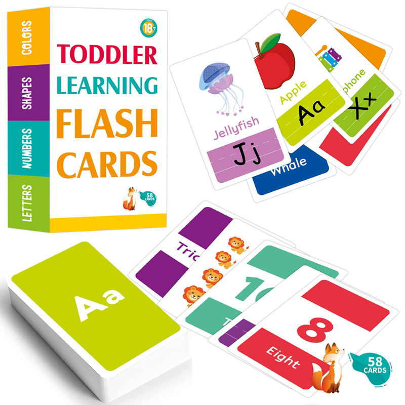 Flash Card Alphabet - 58 Carte Didattiche: 26 Carte per