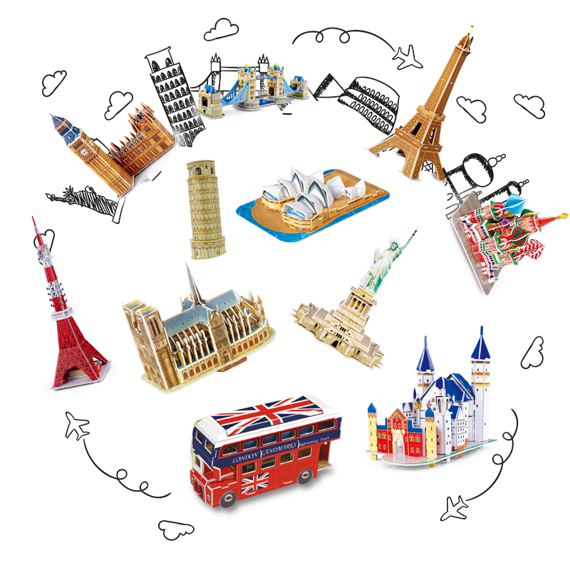 Puzzle Map World - 40 stile di architettura di fama