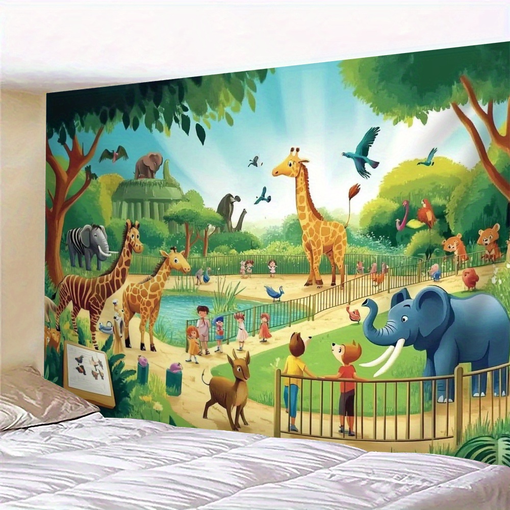 Background For Kids Education - 1 Pezzo Tappezzeria Educativa con Animali